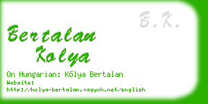 bertalan kolya business card